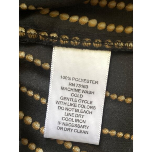 Melissa Paige Petite Women's Long Sleeve Blouse Size P/S Black & Gold Pattern - Picture 5 of 8